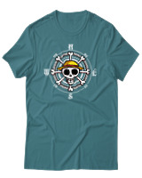 T-Shirt Unisex - Pirate Compass - Color Thumbnail Μπλε Πράσινο
