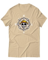 T-Shirt Unisex - Pirate Compass - Color Thumbnail Μπεζ