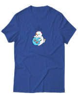 T-Shirt Αντρικό - Pisces Cat - Color Thumbnail Μπλε Ρουά