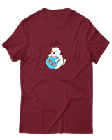 T-Shirt  Γυναικείο - Pisces Cat - Color Thumbnail Σκούρο Κόκκινο