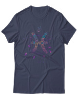 T-Shirt Αντρικό - Pisces Colorfull - Color Thumbnail Μπλε Γκρι