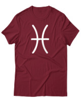 T-Shirt Αντρικό - Pisces Just Lines - Color Thumbnail Σκούρο Κόκκινο