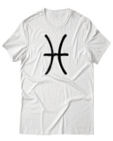T-Shirt Αντρικό - Pisces Just Lines - Color Thumbnail Άσπρο