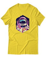 T-Shirt Αντρικό - Pizza And Donut Astronaut - Color Thumbnail Χρυσό Κίτρινο