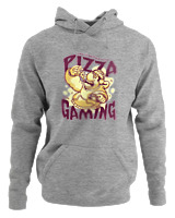 Φούτερ με κουκούλα Αντρικό - Pizza And Gaming - Color Thumbnail Γκρι Μελανζέ