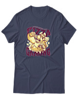 T-Shirt Αντρικό - Pizza And Gaming - Color Thumbnail Μπλε Γκρι