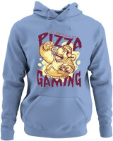 Φούτερ με κουκούλα - Pizza And Gaming - Color Thumbnail Blue Carolina