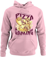 Φούτερ με κουκούλα - Pizza And Gaming - Color Thumbnail Pink