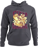 Φούτερ με κουκούλα - Pizza And Gaming - Color Thumbnail Ανθρακί