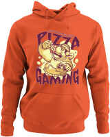 Φούτερ με κουκούλα - Pizza And Gaming - Color Thumbnail Orange