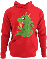 Φούτερ με κουκούλα - Pizza Dragon - Color Thumbnail Κόκκινο
