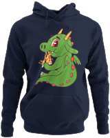 Φούτερ με κουκούλα - Pizza Dragon - Color Thumbnail Navy Blue