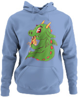 Φούτερ με κουκούλα - Pizza Dragon - Color Thumbnail Blue Carolina