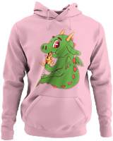 Φούτερ με κουκούλα - Pizza Dragon - Color Thumbnail Pink
