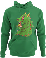 Φούτερ με κουκούλα - Pizza Dragon - Color Thumbnail Kelly Green
