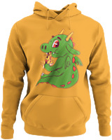 Φούτερ με κουκούλα - Pizza Dragon - Color Thumbnail Κίτρινο Χρυσό
