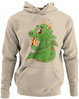 Φούτερ με κουκούλα - Pizza Dragon - Color Thumbnail Μπέζ