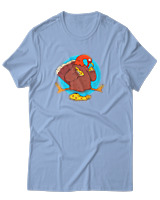 T-Shirt Αντρικό - Pizza Gobble - Color Thumbnail Γαλάζιο