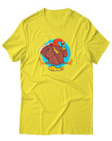 T-Shirt Αντρικό - Pizza Gobble - Color Thumbnail Κίτρινο