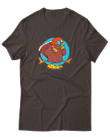 T-Shirt Αντρικό - Pizza Gobble - Color Thumbnail Καφέ