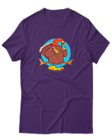 T-Shirt Αντρικό - Pizza Gobble - Color Thumbnail Σκούρο Μωβ