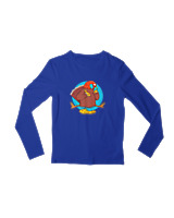 Μακρυμάνικο Μακό Παιδικό - Pizza Gobble - Color Thumbnail Μπλε Ρουά