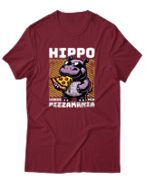 T-Shirt Αντρικό - Pizza Mania - Color Thumbnail Σκούρο Κόκκινο