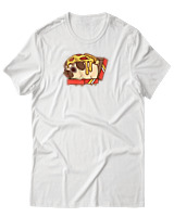 T-Shirt Αντρικό - Pizza Pug - Color Thumbnail Άσπρο