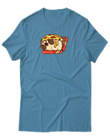 T-Shirt Αντρικό - Pizza Pug - Color Thumbnail Τιρκουάζ