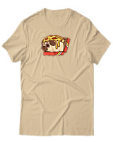 T-Shirt Αντρικό - Pizza Pug - Color Thumbnail Μπεζ