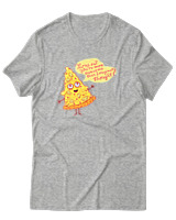 T-Shirt Αντρικό - Pizza Slice - Color Thumbnail Γκρι Μελανζέ