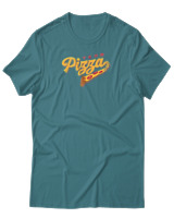 T-Shirt Αντρικό - Pizza Team - Color Thumbnail Μπλε Πράσινο