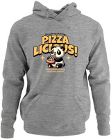Φούτερ με κουκούλα - Pizzalicious - Color Thumbnail Γκρι Μελανζέ
