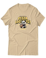 T-Shirt Αντρικό - Pizzalicious - Color Thumbnail Μπεζ
