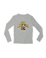 Μακρυμάνικο Μακό Παιδικό - Pizzalicious - Color Thumbnail Γκρι Μελανζέ