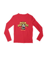 Μακρυμάνικο Μακό Παιδικό - Pizzalicious - Color Thumbnail Κόκκινο