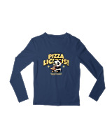 Μακρυμάνικο Μακό Παιδικό - Pizzalicious - Color Thumbnail Σκούρο Μπλε