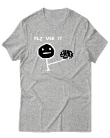 T-Shirt Αντρικό - Plz Use It - Color Thumbnail Γκρι Μελανζέ
