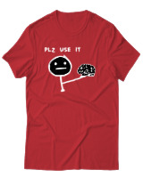 T-Shirt Αντρικό - Plz Use It - Color Thumbnail Κόκκινο