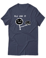 T-Shirt Αντρικό - Plz Use It - Color Thumbnail Μπλε Γκρι