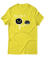 T-Shirt Αντρικό - Plz Use It - Color Thumbnail Κίτρινο