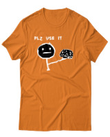 T-Shirt Αντρικό - Plz Use It - Color Thumbnail Πορτοκαλί