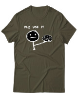 T-Shirt Αντρικό - Plz Use It - Color Thumbnail Χακί