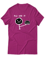 T-Shirt Αντρικό - Plz Use It - Color Thumbnail Φουξια