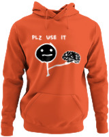 Φούτερ με κουκούλα - Plz Use It - Color Thumbnail Orange