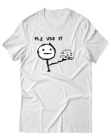 T-Shirt Αντρικό - Plz Use It - Color Thumbnail Άσπρο