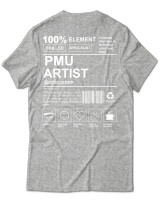 T-Shirt Unisex - PMU Artist - Color Thumbnail Γκρι Μελανζέ