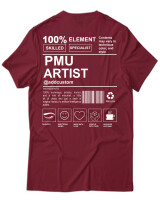 T-Shirt Unisex - PMU Artist - Color Thumbnail Σκούρο Κόκκινο