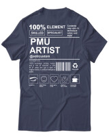 T-Shirt Unisex - PMU Artist - Color Thumbnail Μπλε Γκρι