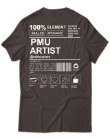 T-Shirt Unisex - PMU Artist - Color Thumbnail Καφέ